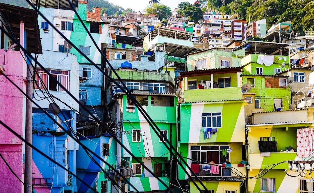 a group of colorful buildings