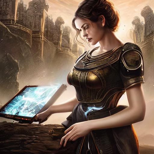 An image depicting a software developer in the future