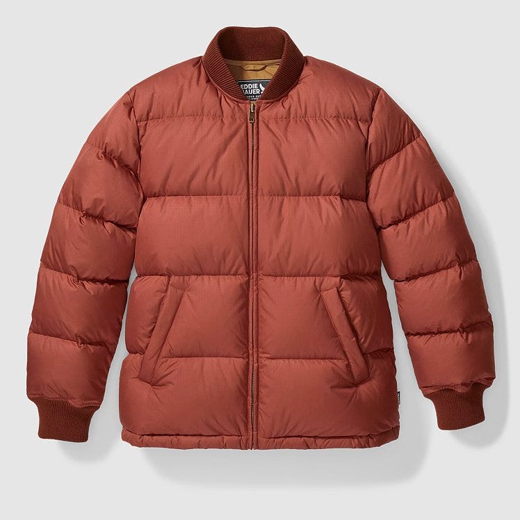 Eddie Bauer Men's Reissue Original Down Bomber Jacket - Deep Mahogany - Size XL - Shop Gifts for Him