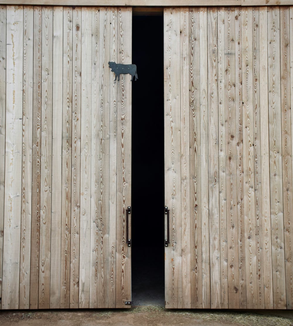double wooden barn doors