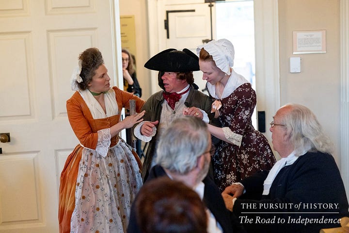Testimonials and photos of living historians.