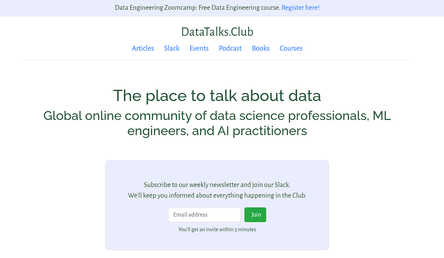 DataTalks.Club website