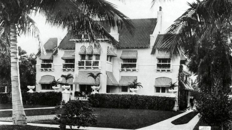 Aubert Faye’s residence at 1402 South Bay Shore Drive in 1916. Courtesy of  HistoryMiami Museum.