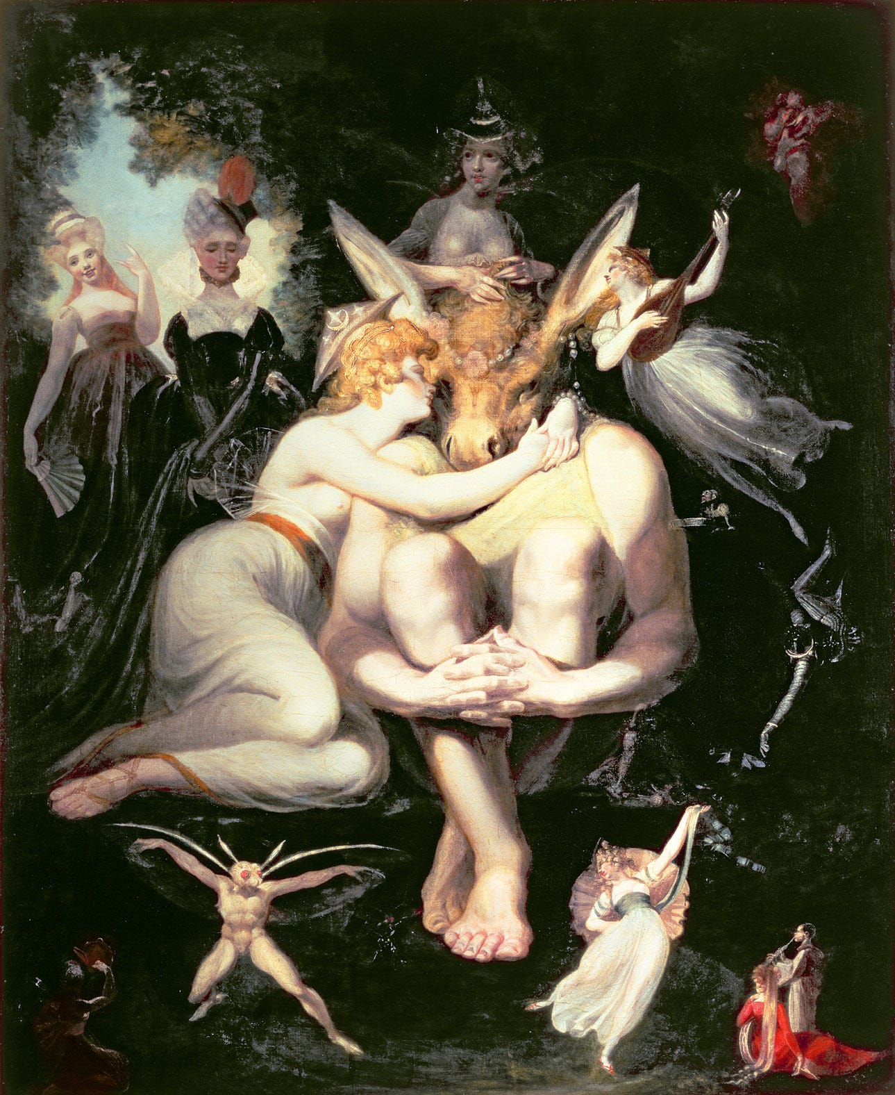 Titania Awakes, Surrounded by Attendant Fairies, by Henry Fuseli, c. 1793. Titania Awakes, Surrounded by Attendant Fairies, by Henry Fuseli, c. 1793.