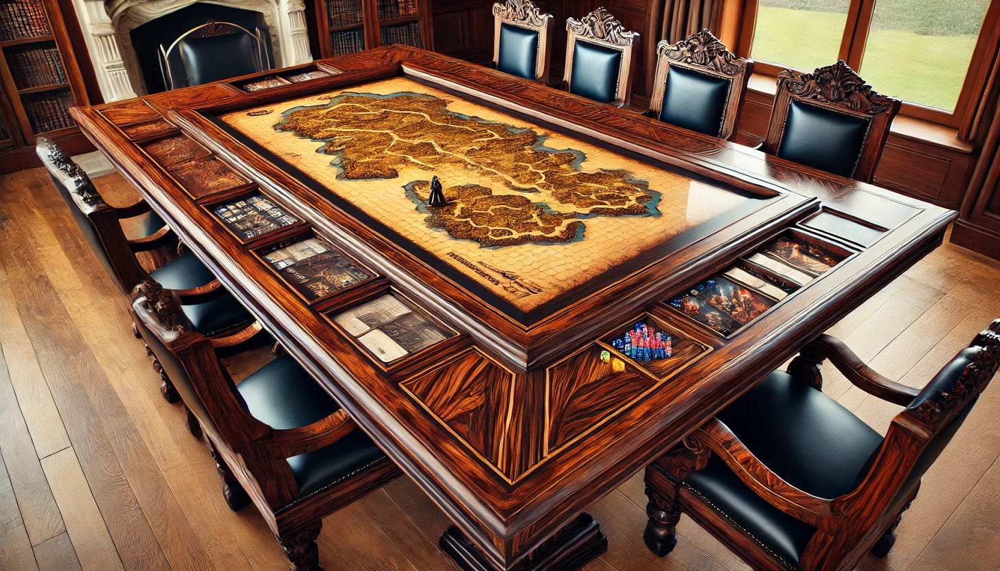 dungeons and dragons or board game table concept design 