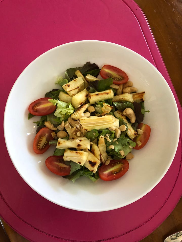 A recipe for curried roast parsnip salad and a photo of my version