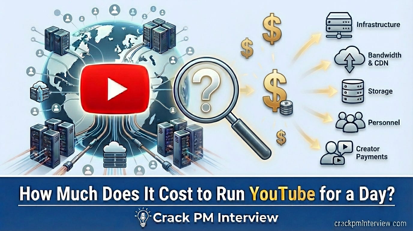 How Much Does It Cost to Run YouTube for a Day? - Crack PM Interview