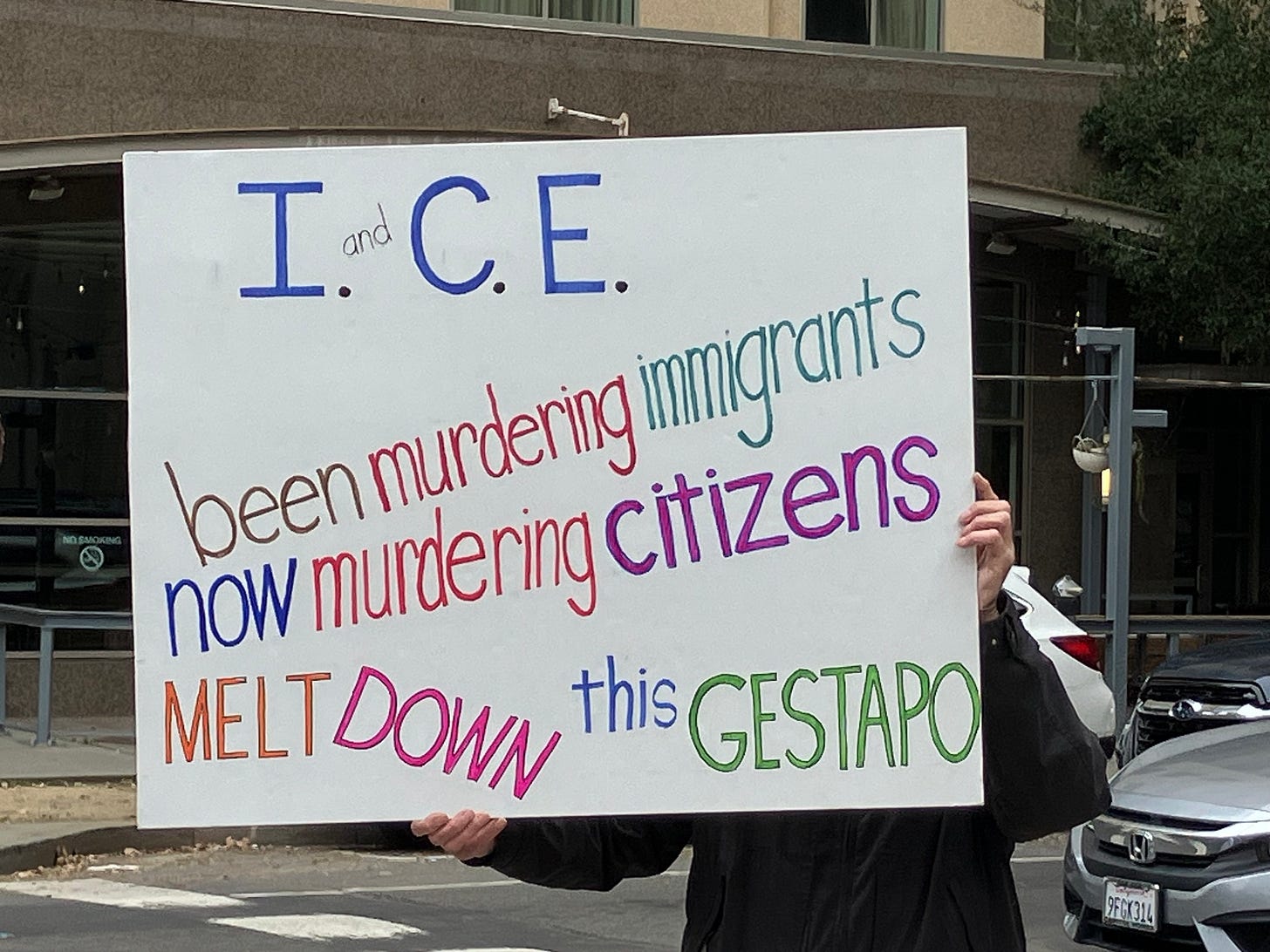 May be an image of text that says 'I.C.E. and I mmigrant's been now murdering murdering citizens MELTDOWN MELT DOWN this GESTAPO 9FEK31L' May be an image of text that says 'I.C.E. and I mmigrant's been now murdering murdering citizens MELTDOWN MELT DOWN this GESTAPO 9FEK31L'