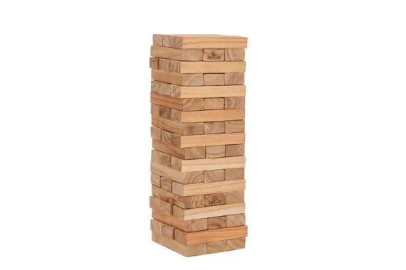 A tower of wooden blocks.