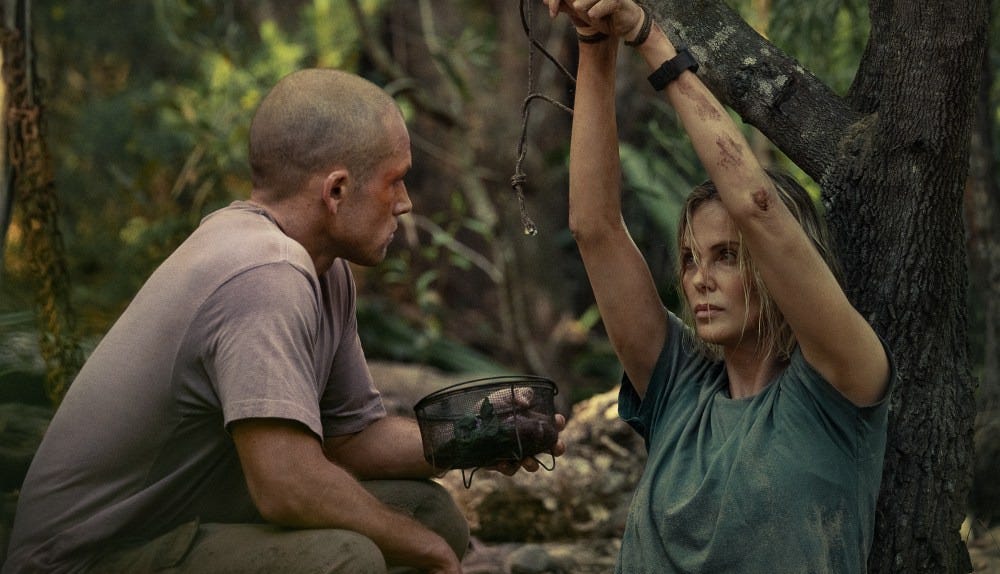 APEX. (L-R) Taron Egerton as Ben and Charlize Theron as Sasha in APEX. Cr. Kane Skennar/Netflix © 2026