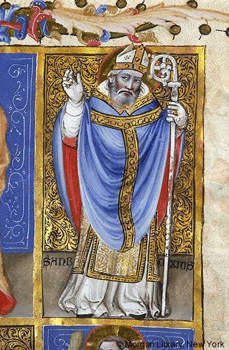 This may contain: an image of a medieval painting with two men