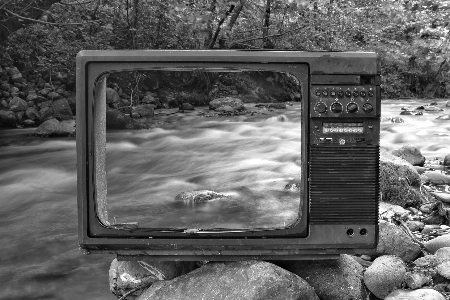 TV on river bed TV on river bed