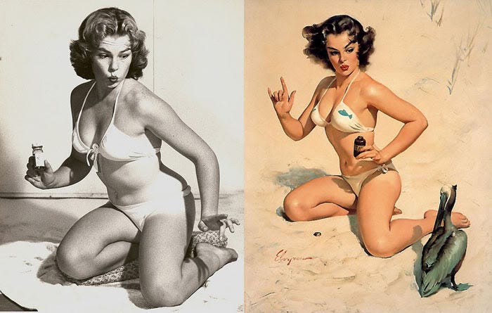 Pin-up art quickly became a cultural language of glamour, shaping mid-20th-century ideals of beauty. Hollywood stars, too, were transformed into popular pin-up keepsakes.