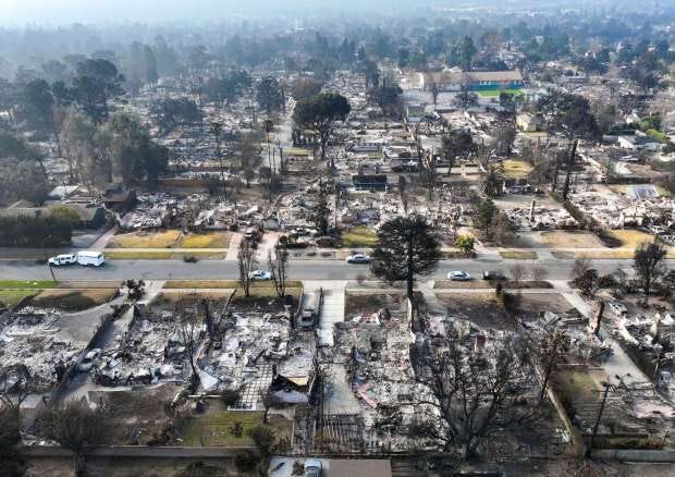 Photos: Drone images above Altadena capture massive Eaton fire destruction  – Pasadena Star News