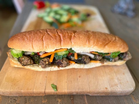 banh mi with la lot rolls