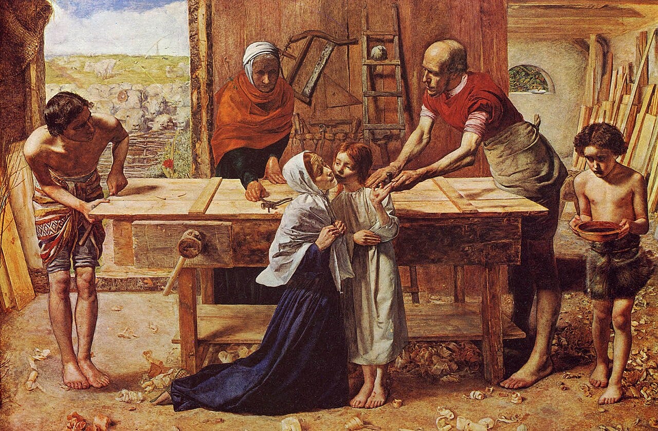 John Everett Millais, Christ in the House of His Parents, 1850 John Everett Millais, Christ in the House of His Parents, 1850