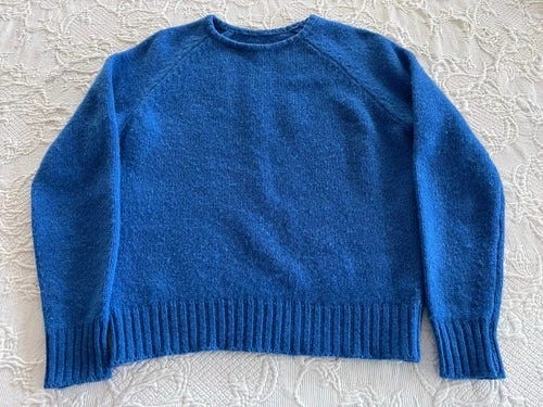 Vintage St Michael Pure New Wool Sweater Royal Blue Ladies Bust Measures 36" - Picture 3 of 10
