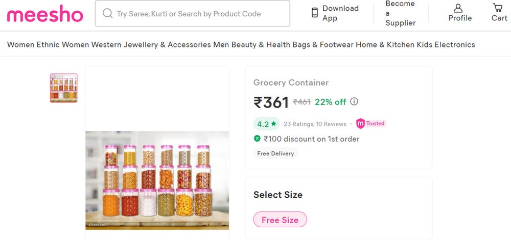 Meesho online grocery Resell on Meesho Mandi