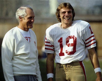 1980 San Francisco 49ers BILL WALSH & JOE MONTANA Glossy 8x10 Photo Poster  | eBay