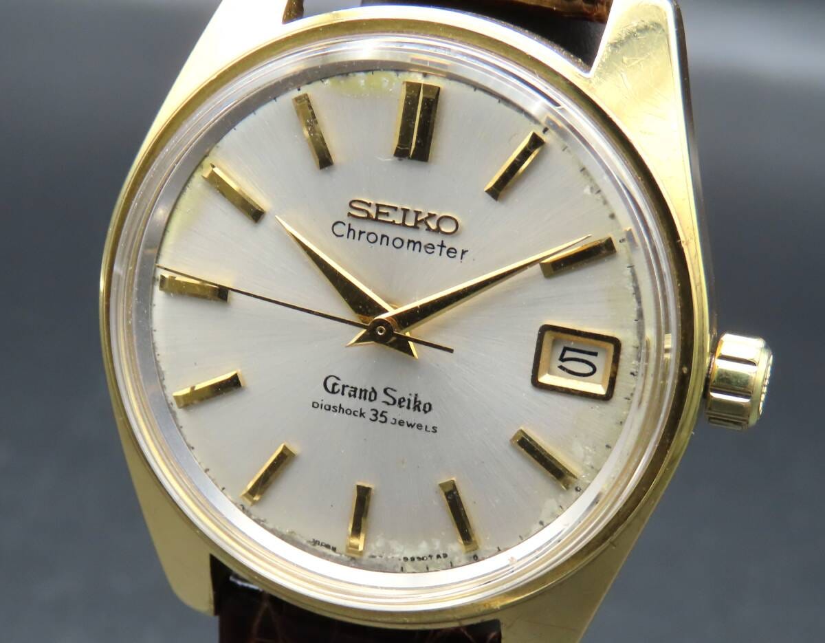Starting at 1 yen! Working item ★ Genuine SEIKO Grand Seiko GS 5722-9000 Second model 18K YG Solid gold Total weight 65.7g Hand-wound Men's watch TTKLG5305