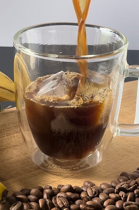 Directions for creating banana cream iced coffee