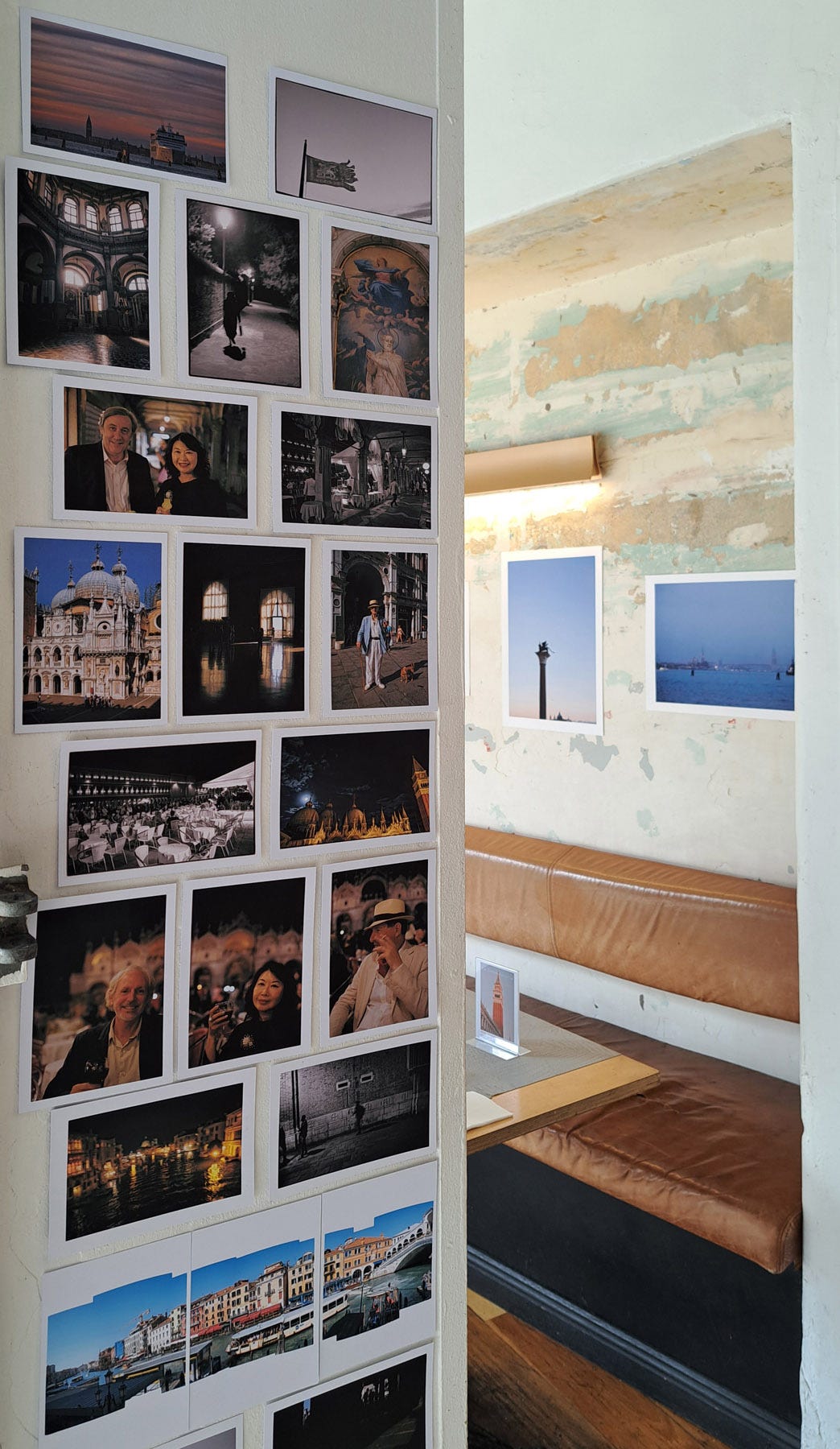 ‘Postcard’ installation, photographs of Venice to accompany La Serenissima exhibition of Venice, in Darlinghurst, Sydney Australia