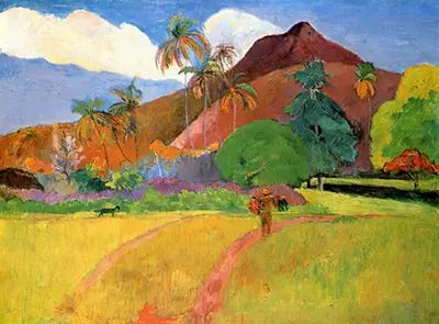Tahitian Mountains (Tahitian Landscape) by Paul Gauguin Tahitian Mountains (Tahitian Landscape) by Paul Gauguin