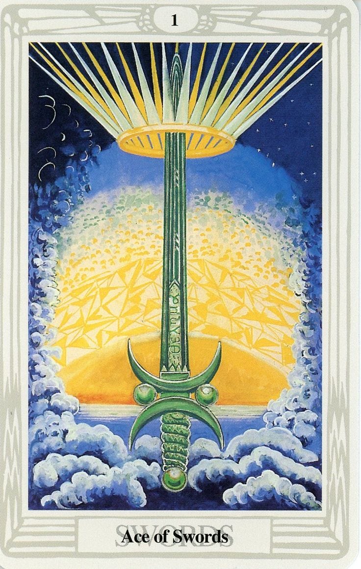 Ace of Swords - Thoth deck | ~ELemenTAL AIR⛅~ | Pinterest