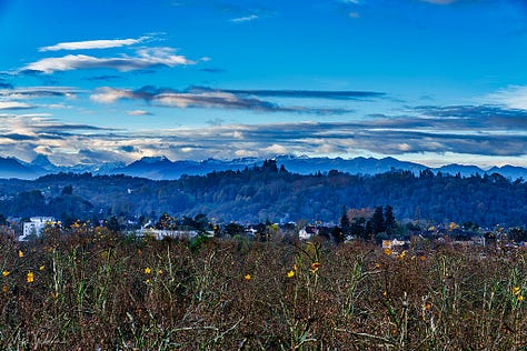 View over the Pyrenees Mountains