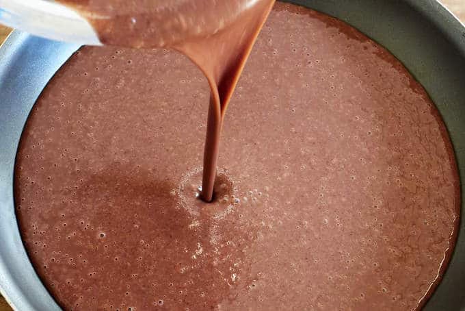 Bean sauce cooking in frying pan