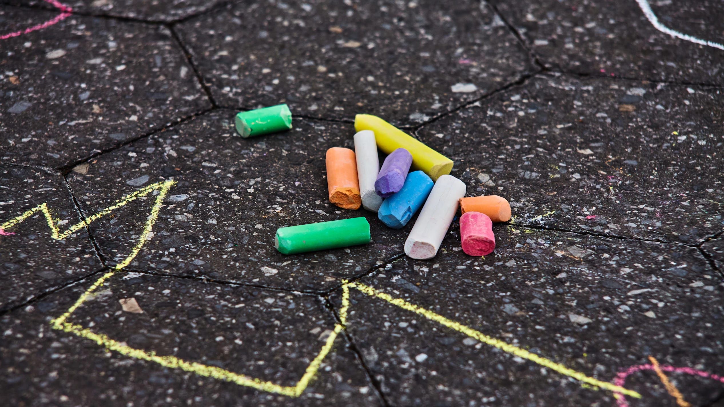 Chalk on pavement Chalk on pavement