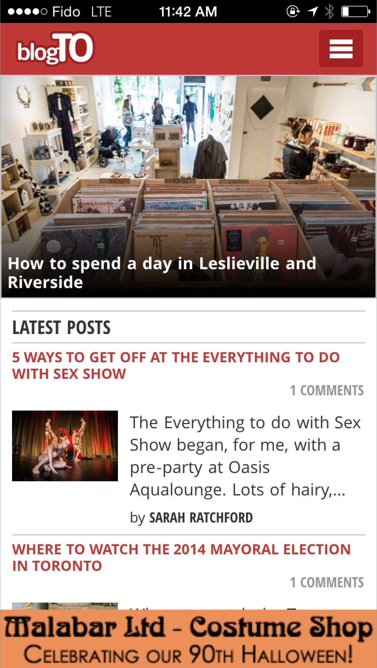 blogto website mobile