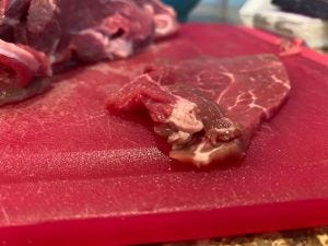 What a thin slice looks like 1/8" thick slice