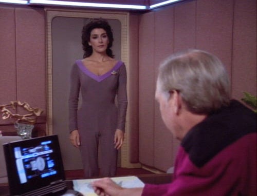 The Valkyrie Directive — And Women Wore Less - Deanna Troi and her casual... The Valkyrie Directive — And Women Wore Less - Deanna Troi and her casual...