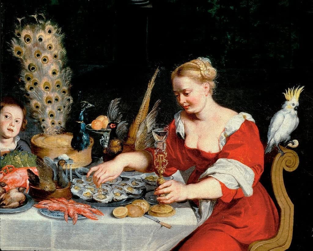 UTOQIA Paintings Wall Art Poster Print Famous Woman Eating Oysters Detail  From Allegory of Four Elements By Jan the Elder Brueghel for Home Decor ...