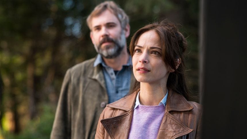 Rossif Sutherland and Kristin Kreuk in 'Murder in a Small Town.'