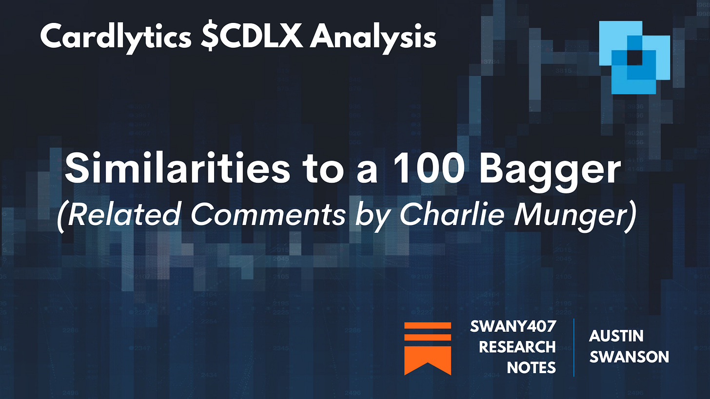 Cardlytics CDLX Quantitative Qualitative Research Notes Swany407 Research Notes Austin Swanson, Competitive Advantages, Dosh, Bridg, product-level offers, new ad server, attribution, conference, presentation, partners, affirm, apple pay, google pay, POS Systems, API, insights, google, facebook, visa, mastercard, concentration, advertisers, risks, BofA renewal, self-service, short thesis, differentiation, execution risk, engagement, insider selling, glassdoor reviews, purchase data, twitter, additional resources, earnings, market price, sentiment, valuation, intrinsic value, measurement, incrementality, multi-touch attribution, marketing mix modeling, total marketing modeling, iOS14.5, IDFA, growth, massive scale, loyalty programs, 100 bagger, charlie munger, LTV/CAC, ROAS, total addressable market, TAM, $CDLX , Discussions on Chase Acquiring Figg, BofA Renewal, New CEO, Banks Moving to the New Ad Server, New Banks / Neobanks, Bridg, Dosh, Local Offers, Self-Service, Q2 2022, Bank of America, USAA, Citi, Acorns, BofA renewal, Lynne Laube, Karim Temsamani, Peter Chan, Jose Singer, New ad server, Self-service for banks Engage, Chase acquiring Figg, CDLX 2.0., 100 bagger, Charlie Munger, Steven Pinker, Think with Pinker, Washington Post, One of Warren Buffett Best Investments