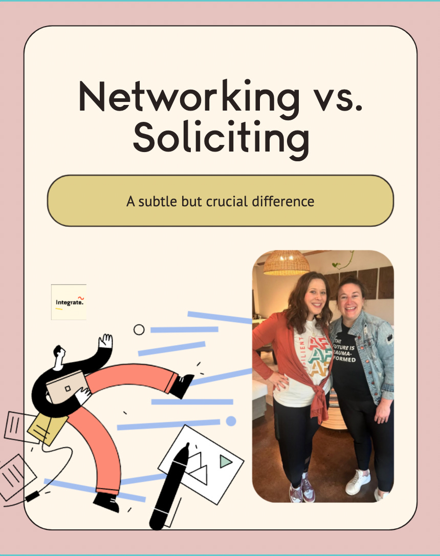 pitch deck card: the difference between networking and soliciting pitch deck card: the difference between networking and soliciting