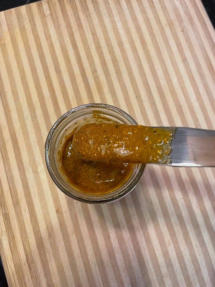mix the ground spices into 4 ounces of honey