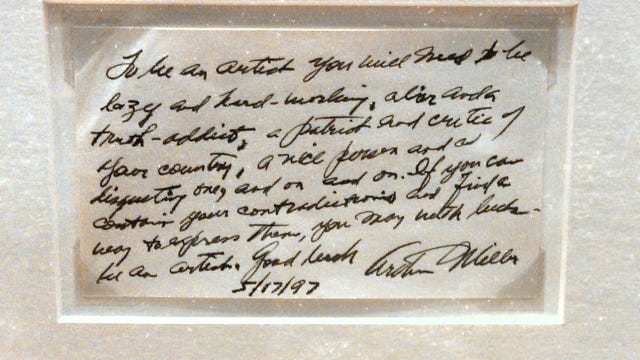 Arthur Miller note Arthur Miller note