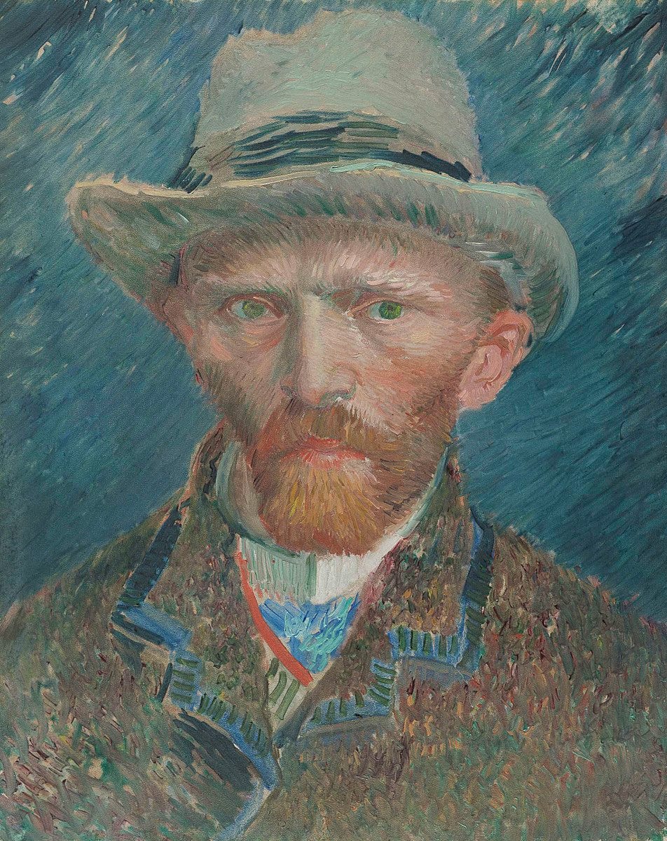 Van Gogh self portrait grey hat