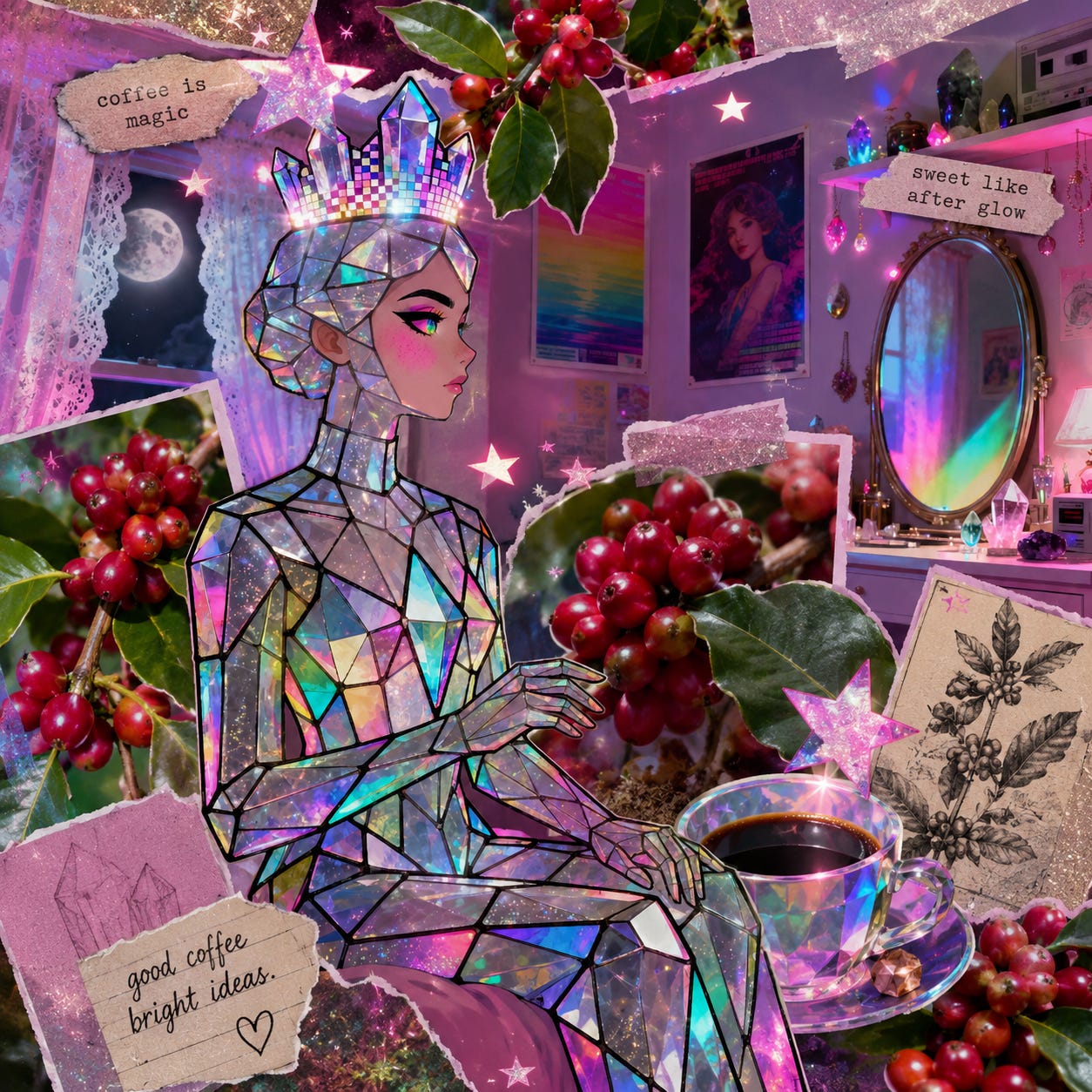 An iridescent dreamy bedroom