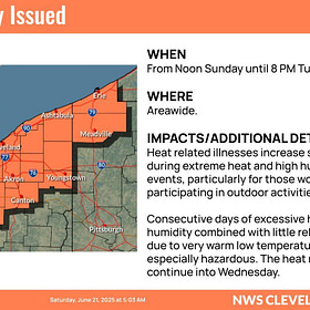 Heat advisory includes New London, Willard, region