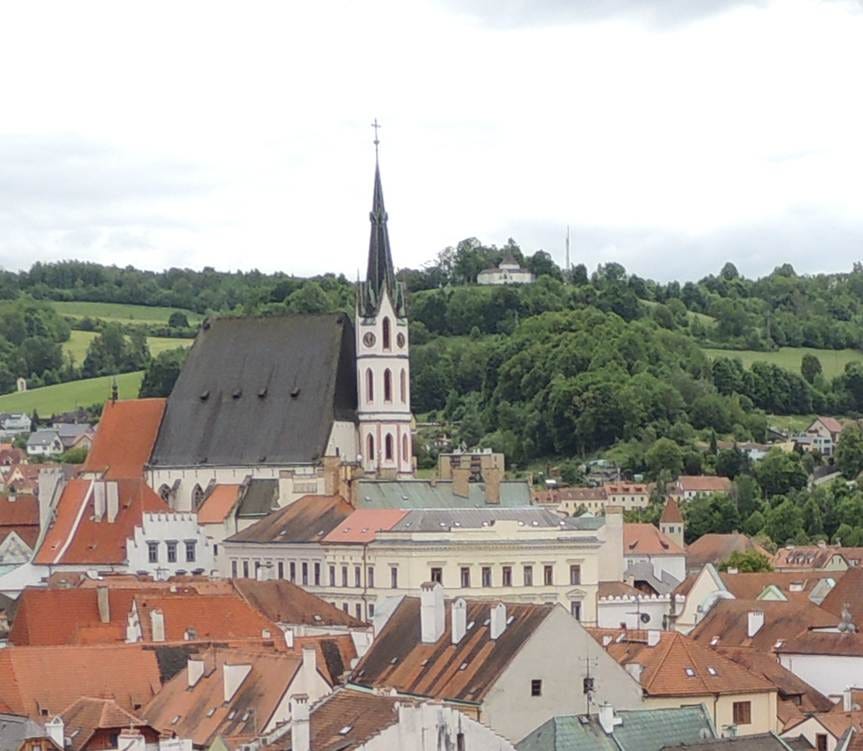 Český Krumlov with red roofs and a river

AI-generated content may be incorrect.