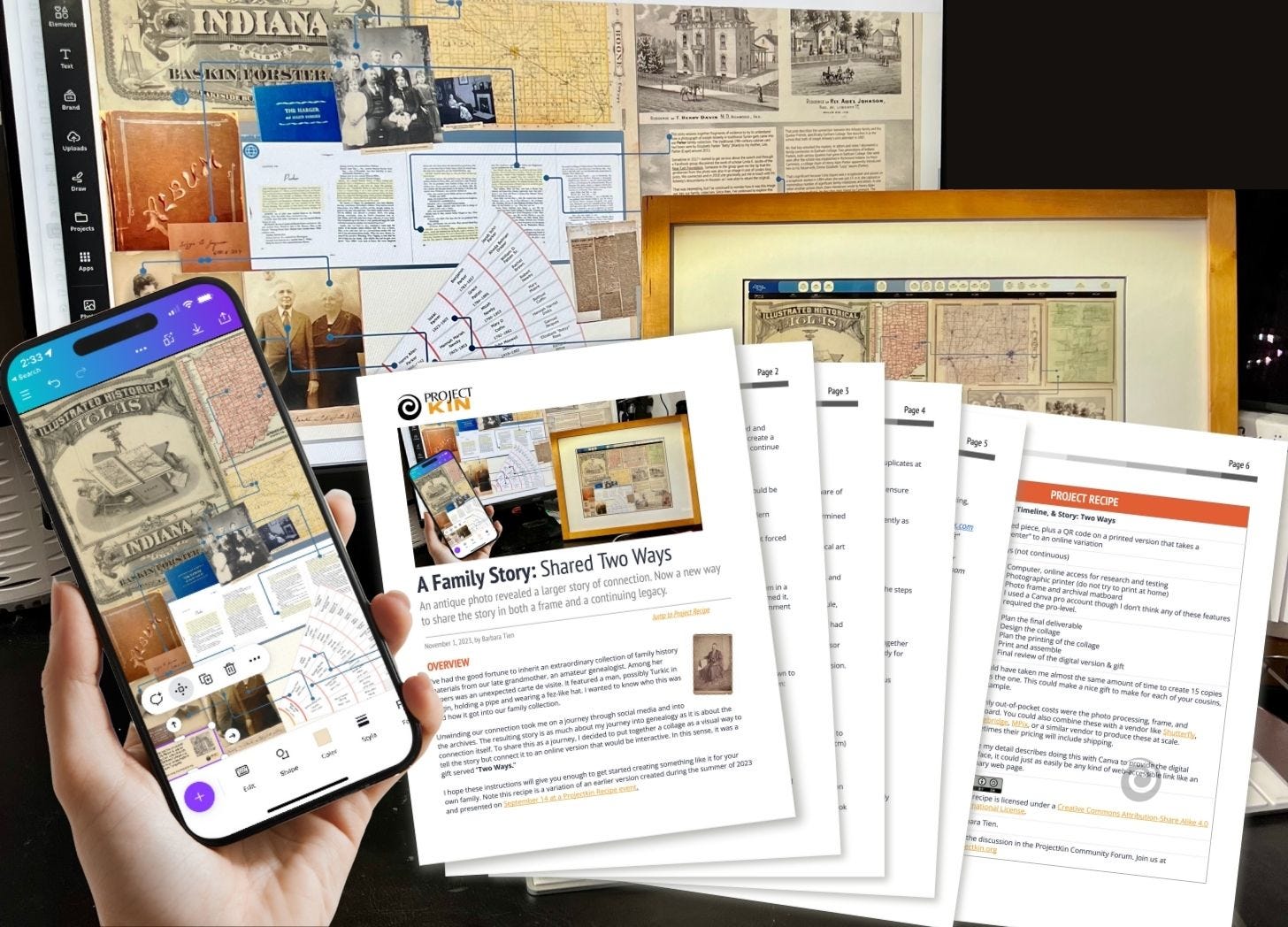 An example of a project turned into a Project Recipe, from one of our "Two Ways" projects where a framed photo comes alive in an online version.