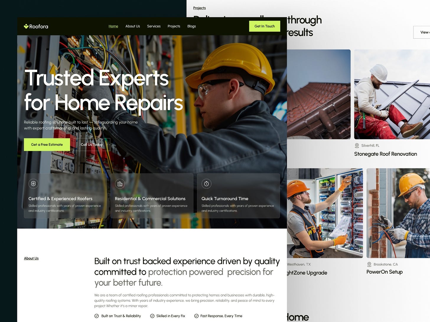 Roofora — Roofing & Solar Service Template
