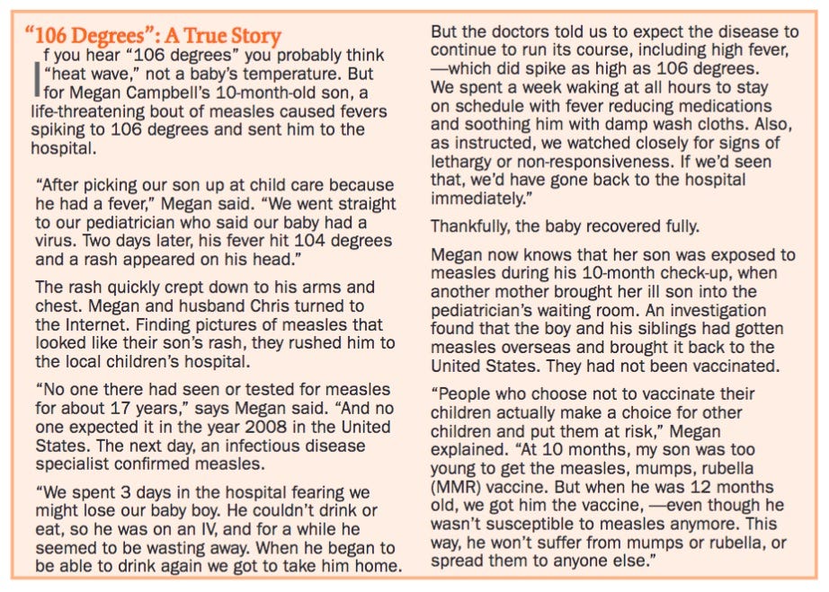 This is the story of an infant who was too young to be vaccinated was hospitalized after they were exposed to measles at their pediatrician’s office. This is the story of an infant who was too young to be vaccinated was hospitalized after they were exposed to measles at their pediatrician’s office.