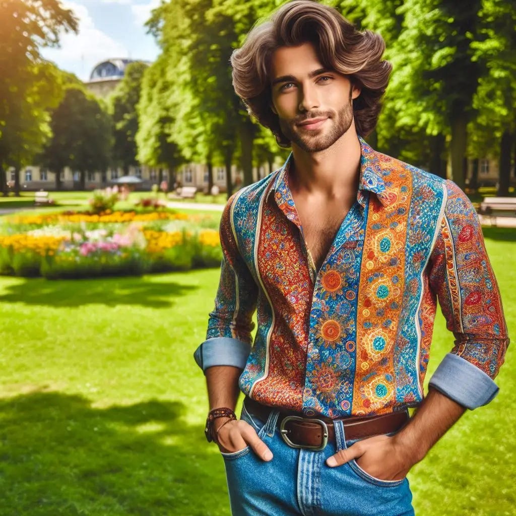 a twenty-five year old man with a groovy hair style