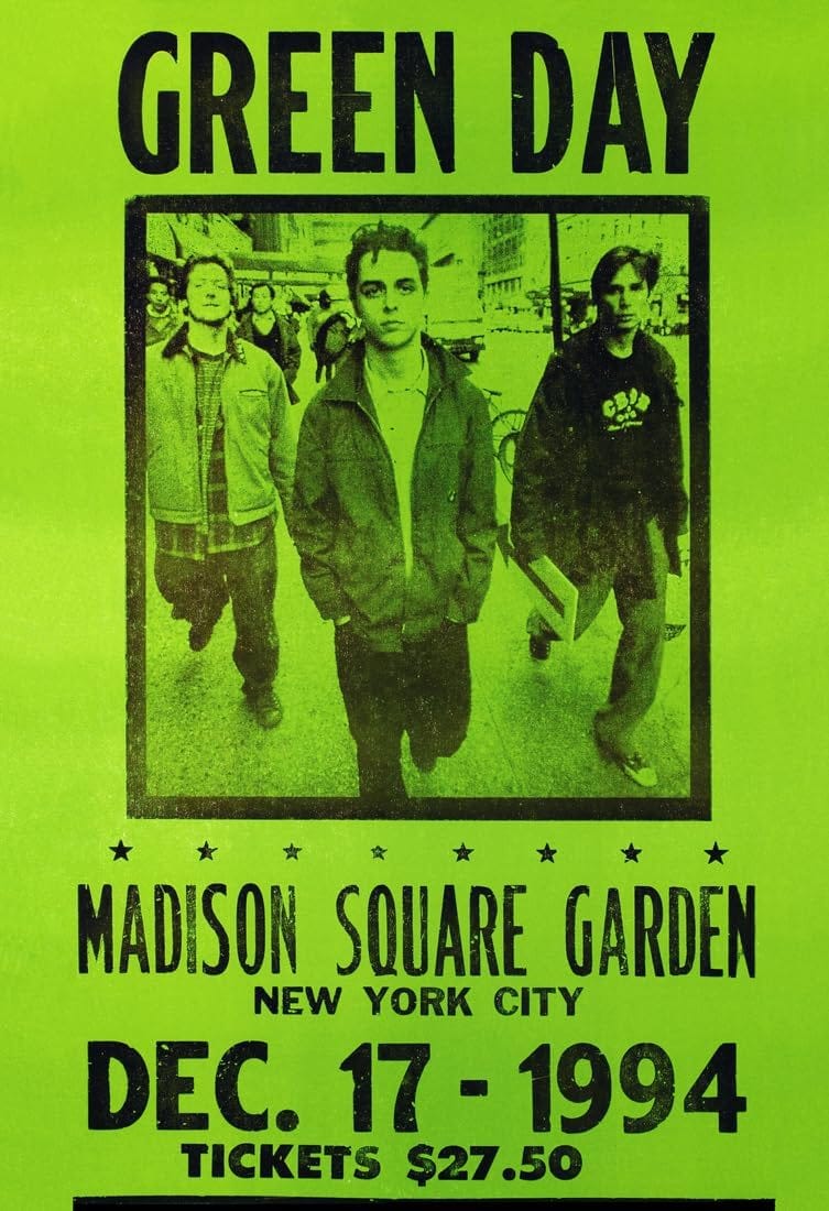 Green Day Concert Poster - NYC - Madison Square Kuwait | Ubuy