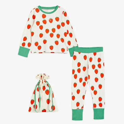 Mini Rodini bed set, pyjamas, & fleece bedspread 